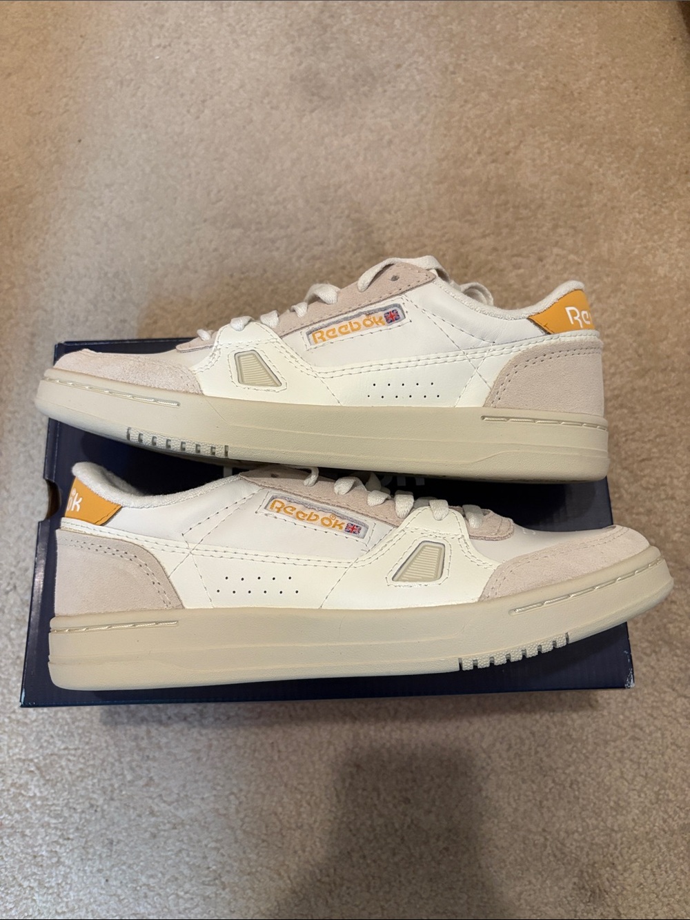 Reebok Lt Court Men’s Sneaker Cream and Tan Low-Top Sneakers
